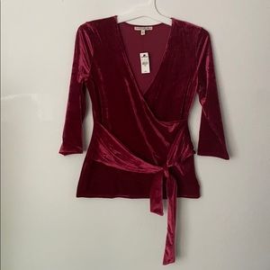 Express Burgundy Velvet Top